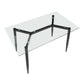 Clara Contemporary Table in Black Metal with Clear Tempered Glass Top By LumiSource | Dining Tables | Modishstore - 2
