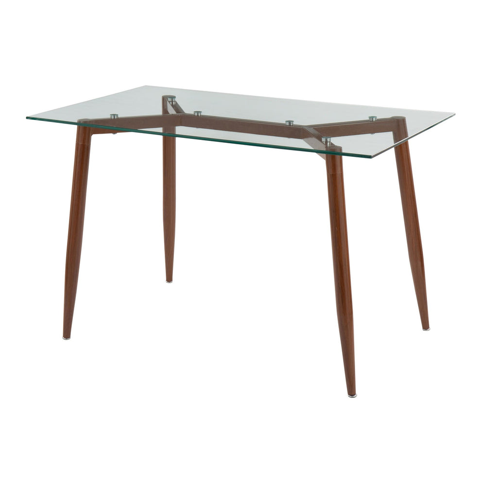 Clara Contemporary Table in Black Metal with Clear Tempered Glass Top By LumiSource | Dining Tables | Modishstore - 12
