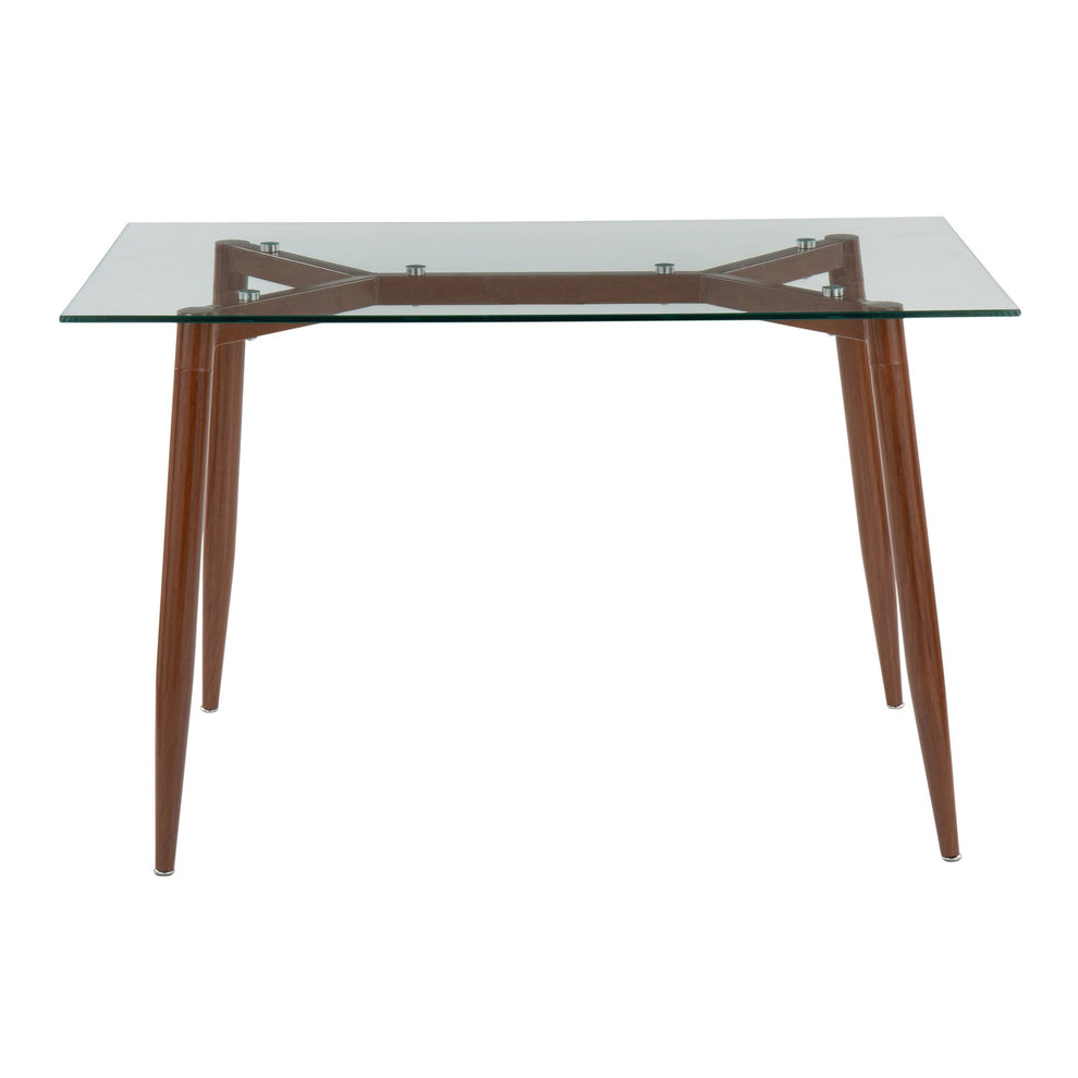 Clara Contemporary Table in Black Metal with Clear Tempered Glass Top By LumiSource | Dining Tables | Modishstore - 13