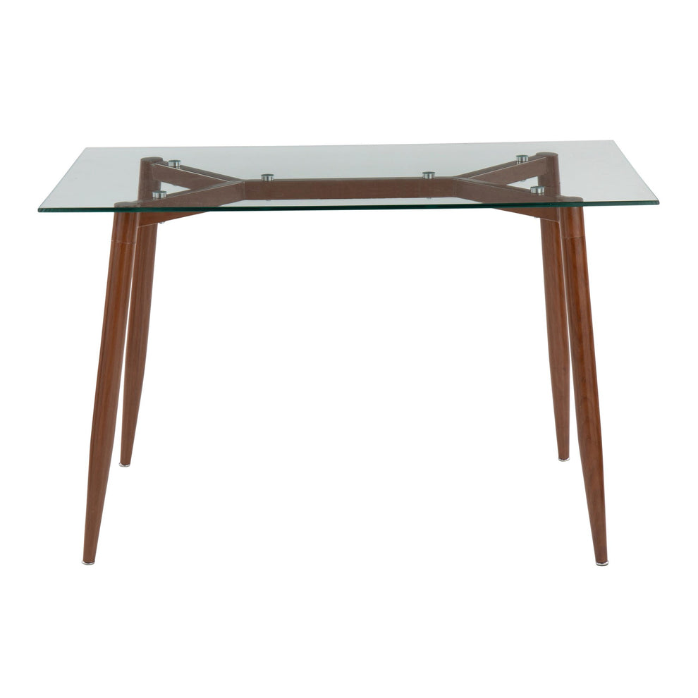 Clara Contemporary Table in Black Metal with Clear Tempered Glass Top By LumiSource | Dining Tables | Modishstore - 14