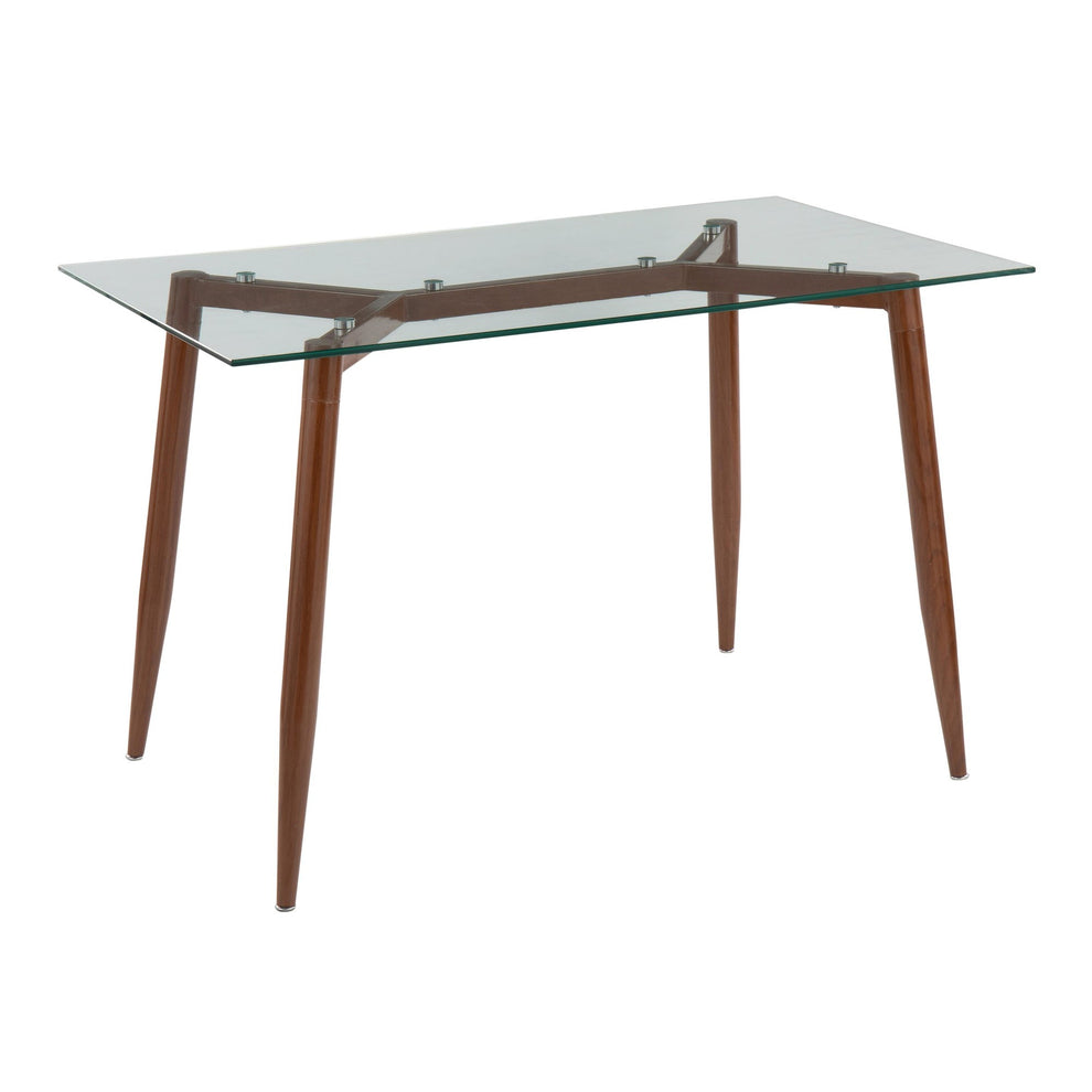 Clara Contemporary Table in Black Metal with Clear Tempered Glass Top By LumiSource | Dining Tables | Modishstore - 8