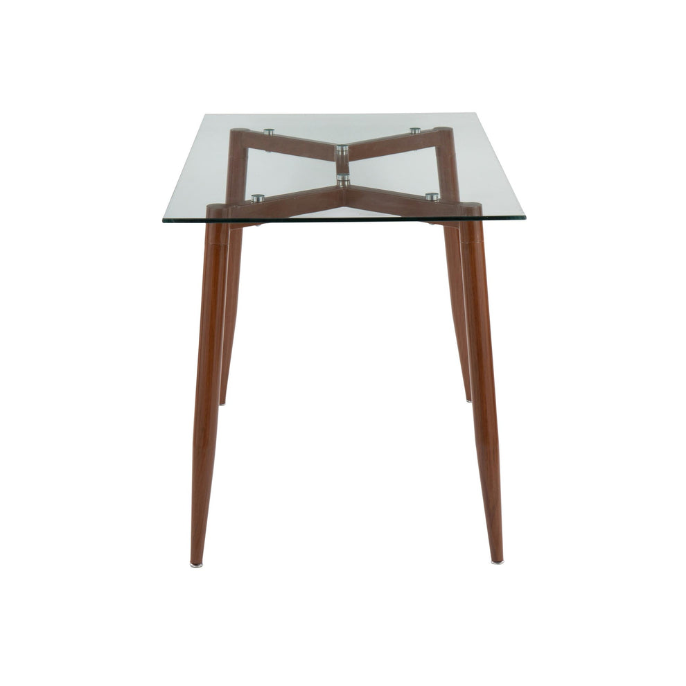 Clara Contemporary Table in Black Metal with Clear Tempered Glass Top By LumiSource | Dining Tables | Modishstore - 11