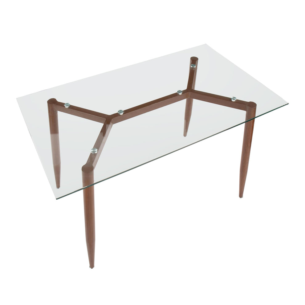 Clara Contemporary Table in Black Metal with Clear Tempered Glass Top By LumiSource | Dining Tables | Modishstore - 9