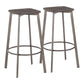 LumiSource Clara Square Barstool - Set of 2 | Modishstore | Bar Stools