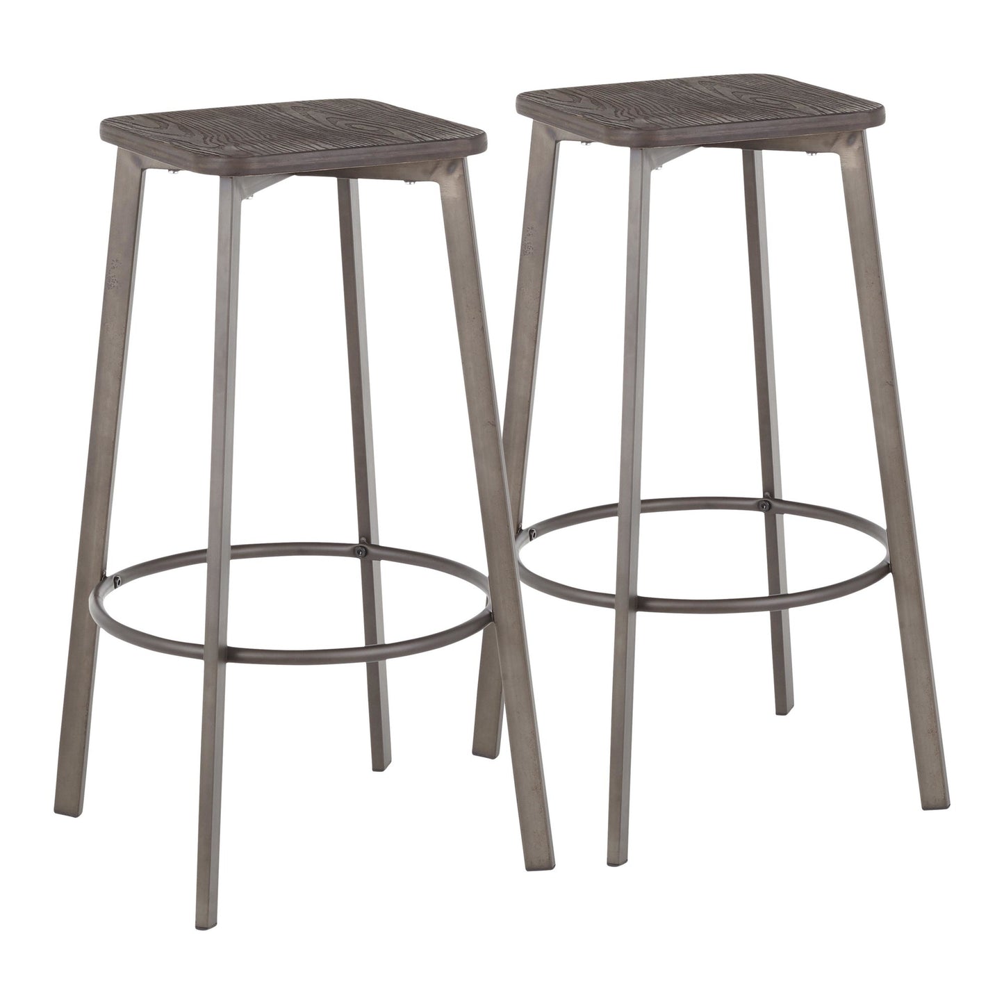 LumiSource Clara Square Barstool - Set of 2 | Modishstore | Bar Stools
