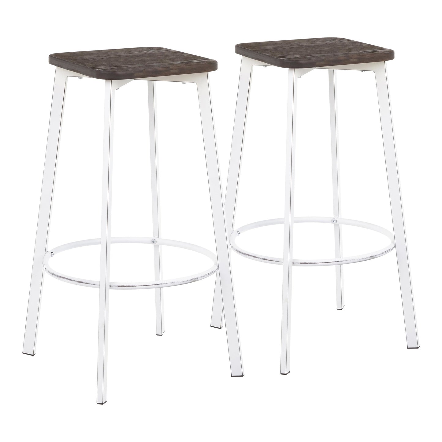 LumiSource Clara Square Barstool - Set of 2-2