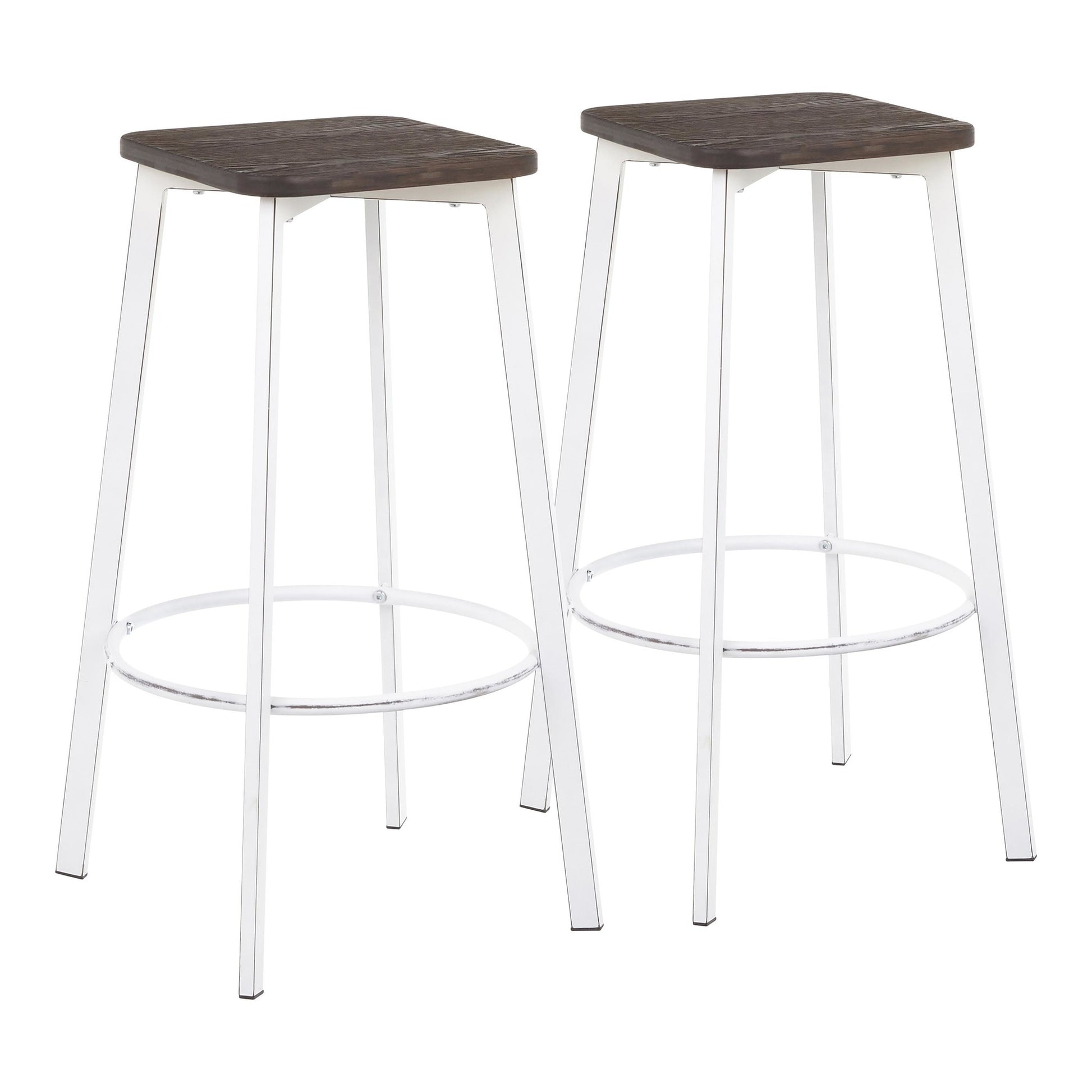 LumiSource Clara Square Barstool - Set of 2-2