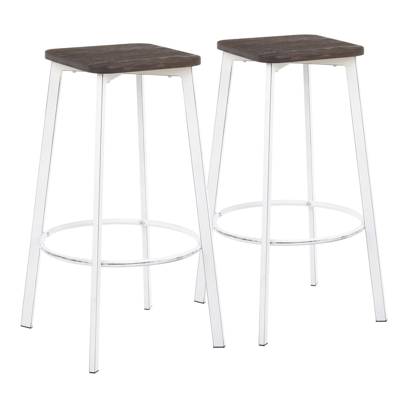 LumiSource Clara Square Barstool - Set of 2-2