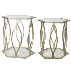 A&B Home Metal/Glass Tables - Set Of 2
