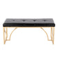Constellation Contemporary Bench in Gold Metal and Black Faux Leather By LumiSource | Dining Chairs | Modishstore - 5
