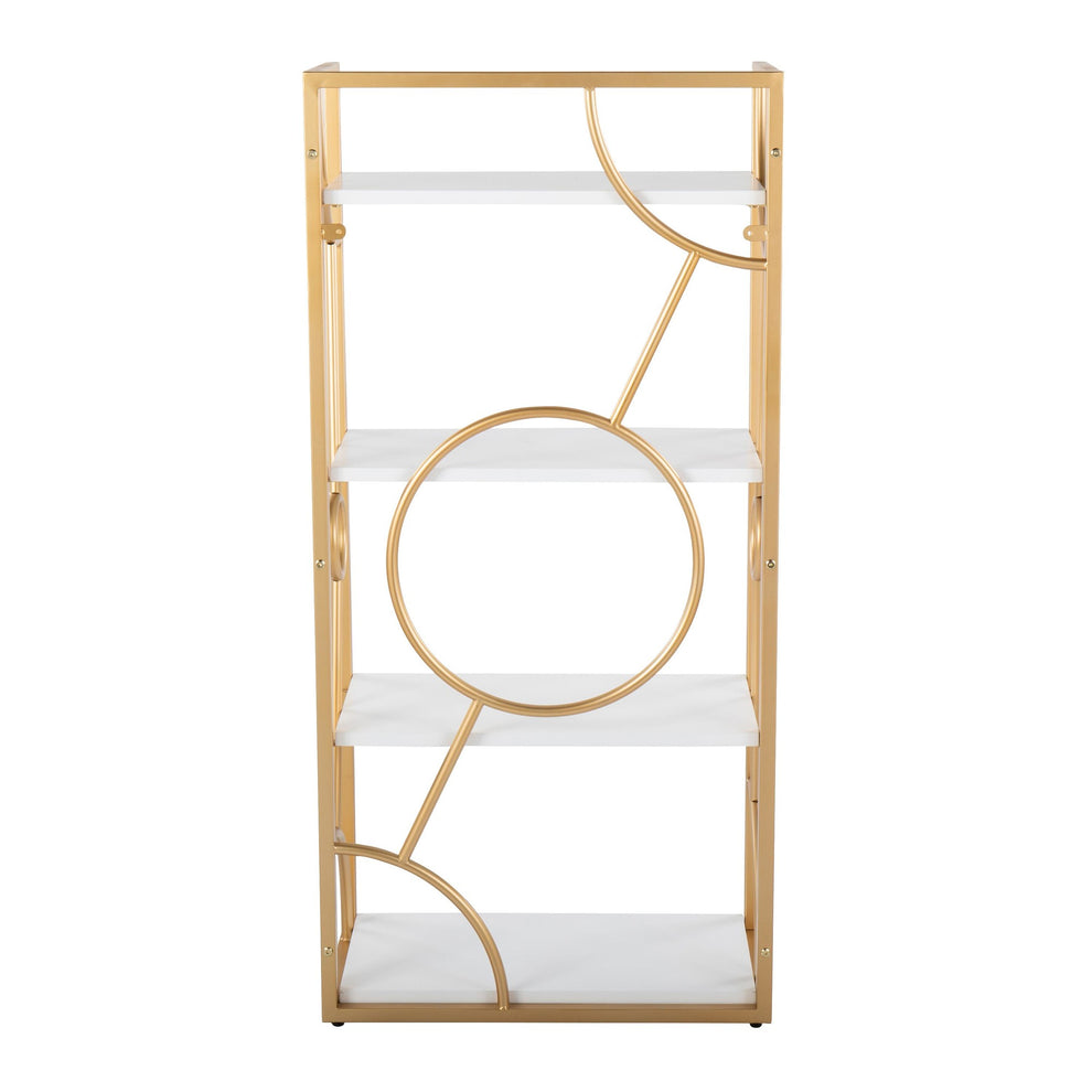 Constellation Contemporary Bookcase in Gold Metal and Black Wood By LumiSource | Bookcases | Modishstore - 13