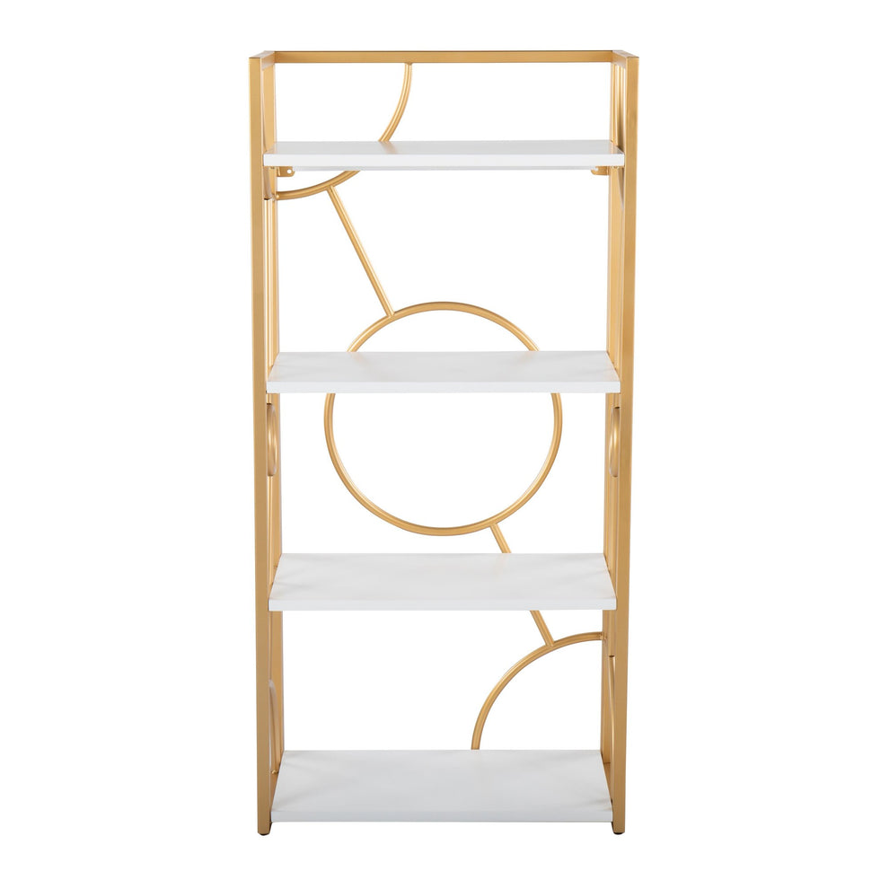Constellation Contemporary Bookcase in Gold Metal and Black Wood By LumiSource | Bookcases | Modishstore - 14