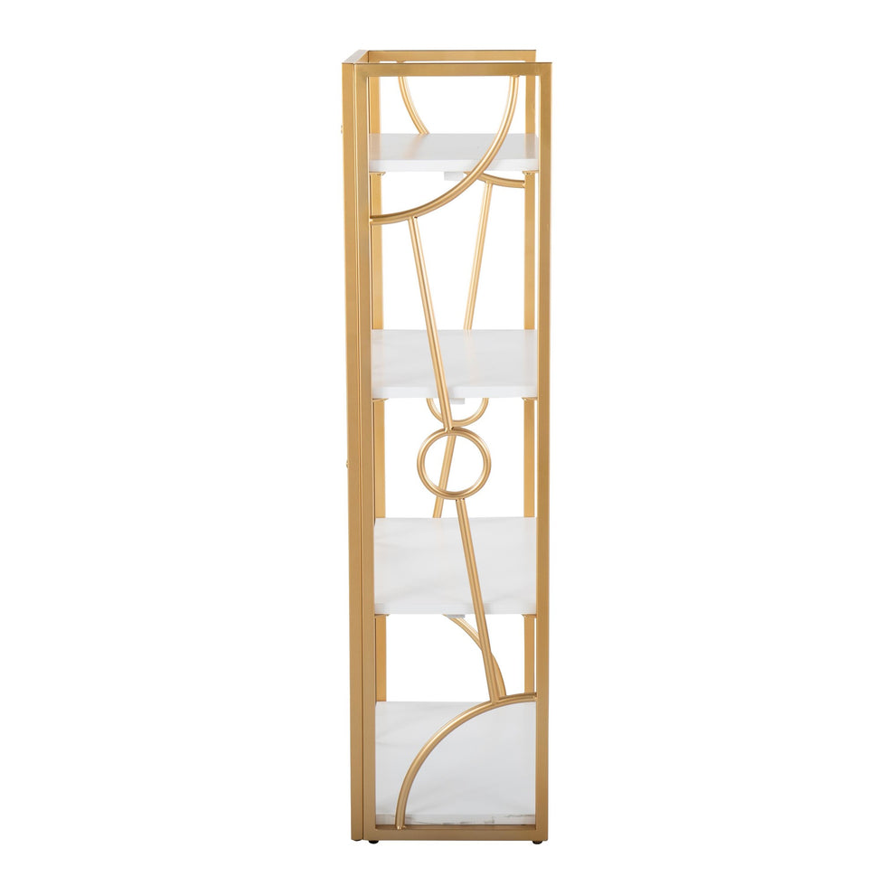 Constellation Contemporary Bookcase in Gold Metal and Black Wood By LumiSource | Bookcases | Modishstore - 11