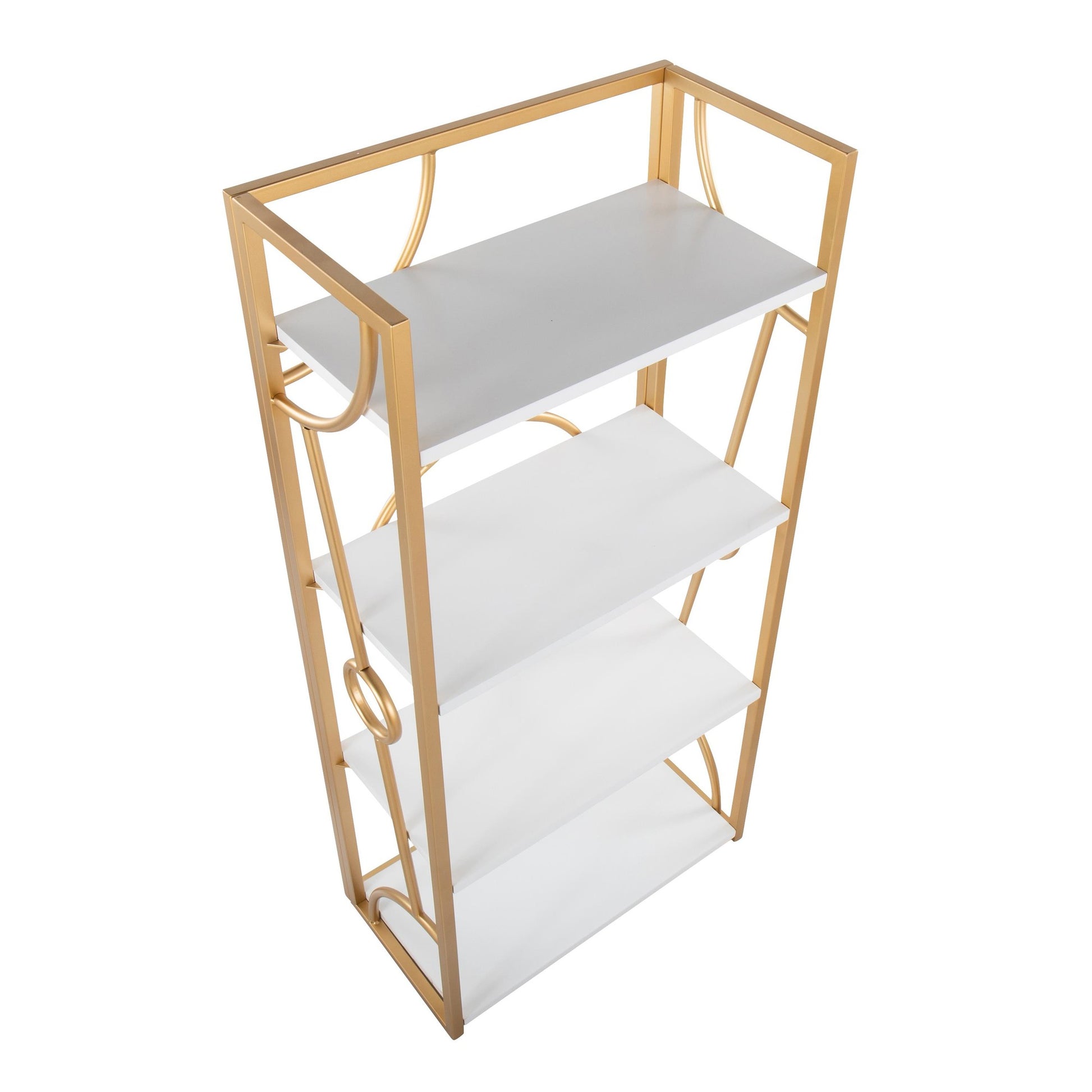 Constellation Contemporary Bookcase in Gold Metal and Black Wood By LumiSource | Bookcases | Modishstore - 9