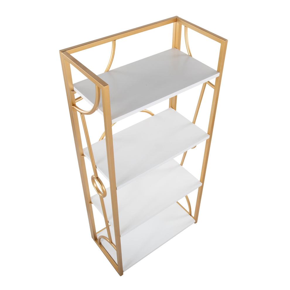Constellation Contemporary Bookcase in Gold Metal and Black Wood By LumiSource | Bookcases | Modishstore - 9