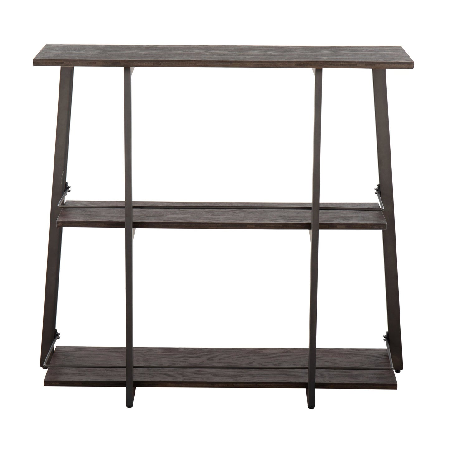 Converge Industrial Bookcase in Antique Steel and Espresso Bamboo By LumiSource | Bookcases | Modishstore - 6