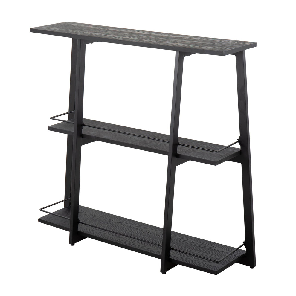 Converge Industrial Bookcase in Antique Steel and Espresso Bamboo By LumiSource | Bookcases | Modishstore - 12