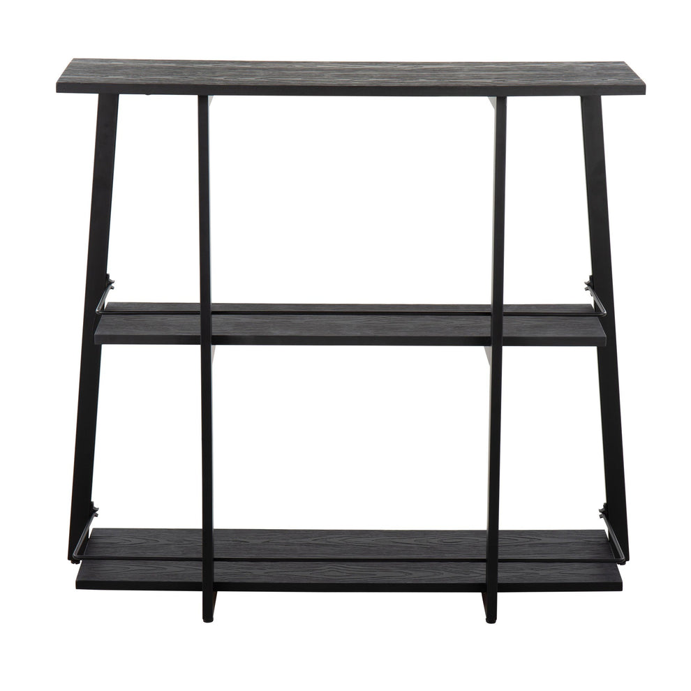 Converge Industrial Bookcase in Antique Steel and Espresso Bamboo By LumiSource | Bookcases | Modishstore - 13