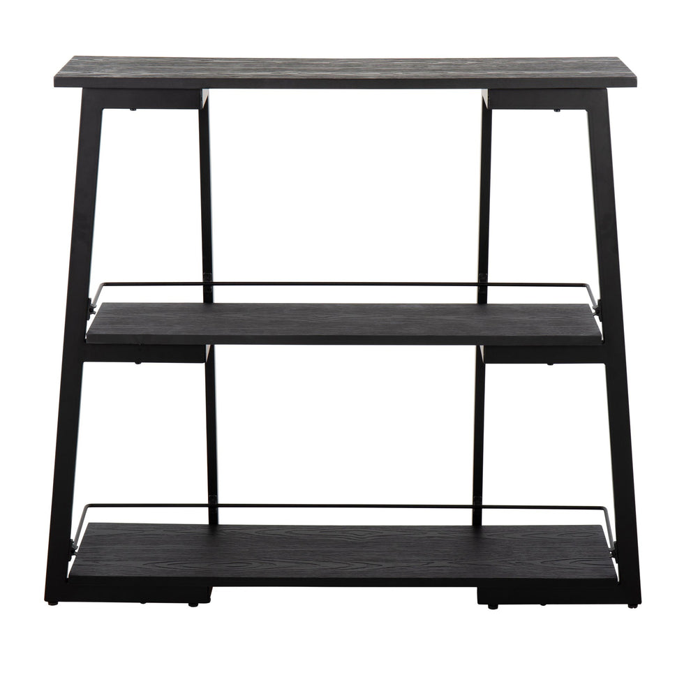 Converge Industrial Bookcase in Antique Steel and Espresso Bamboo By LumiSource | Bookcases | Modishstore - 14