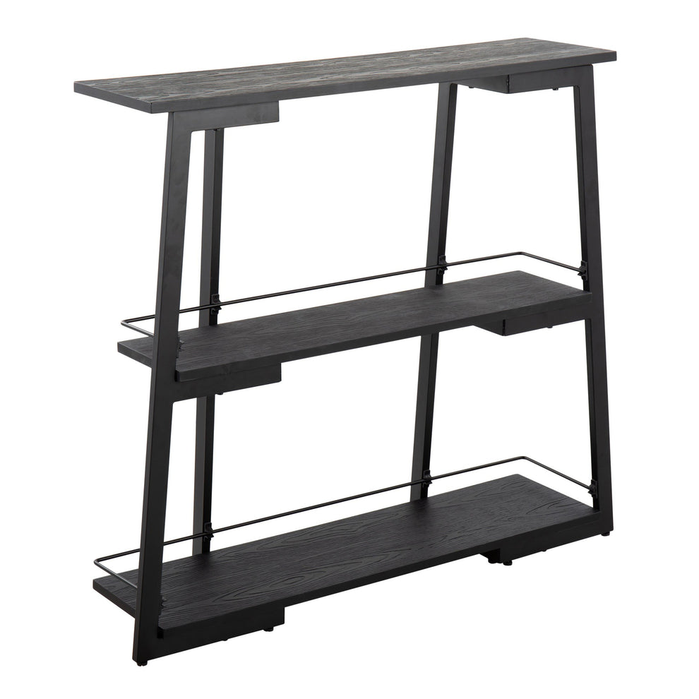 Converge Industrial Bookcase in Antique Steel and Espresso Bamboo By LumiSource | Bookcases | Modishstore - 8