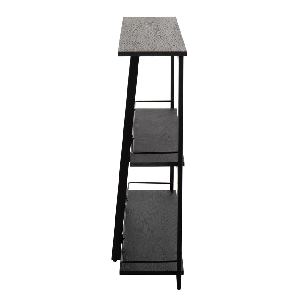 Converge Industrial Bookcase in Antique Steel and Espresso Bamboo By LumiSource | Bookcases | Modishstore - 11