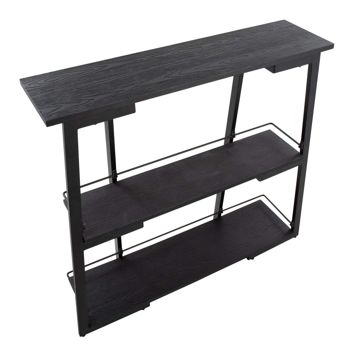 Converge Industrial Bookcase in Antique Steel and Espresso Bamboo By LumiSource | Bookcases | Modishstore - 9