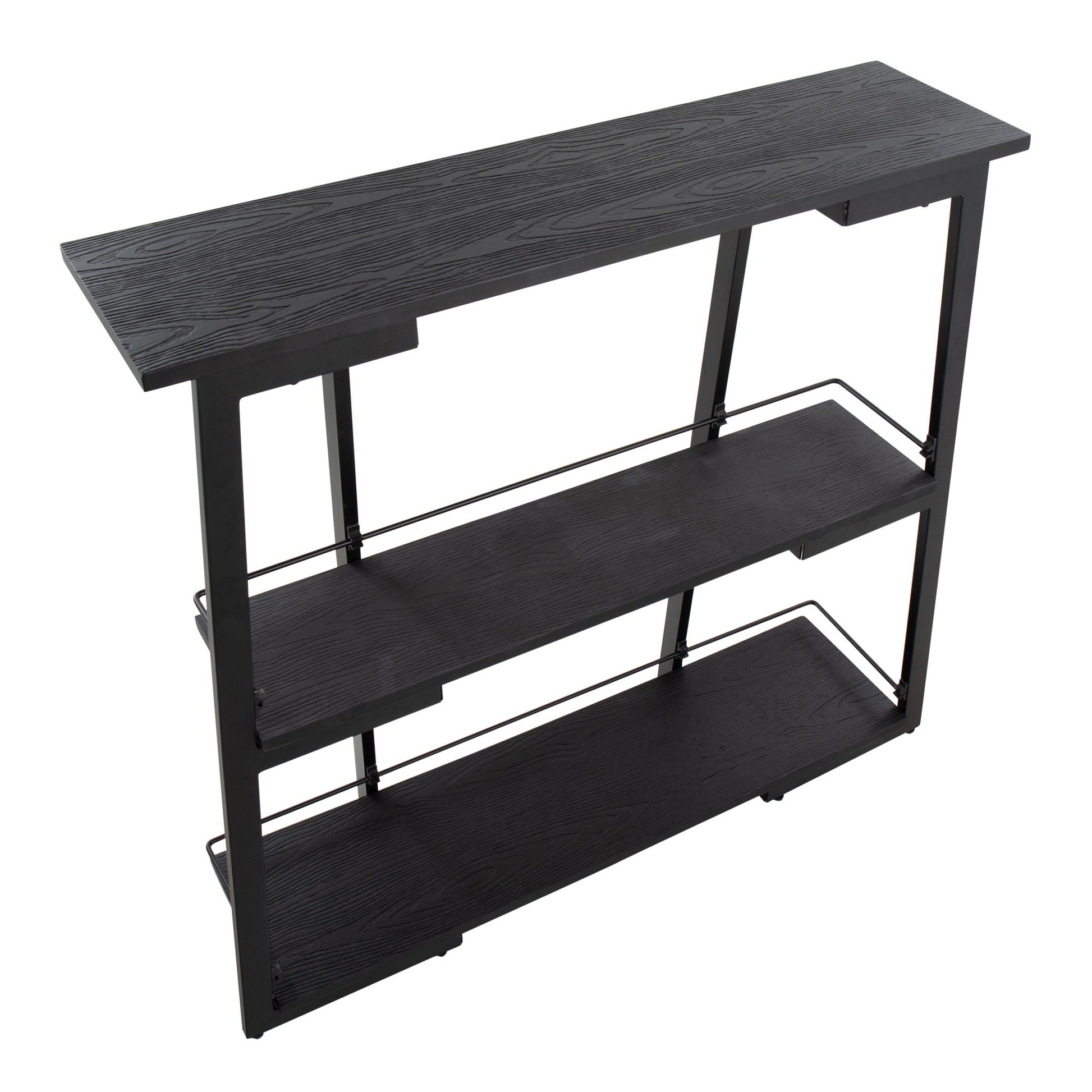 Converge Industrial Bookcase in Antique Steel and Espresso Bamboo By LumiSource | Bookcases | Modishstore - 9