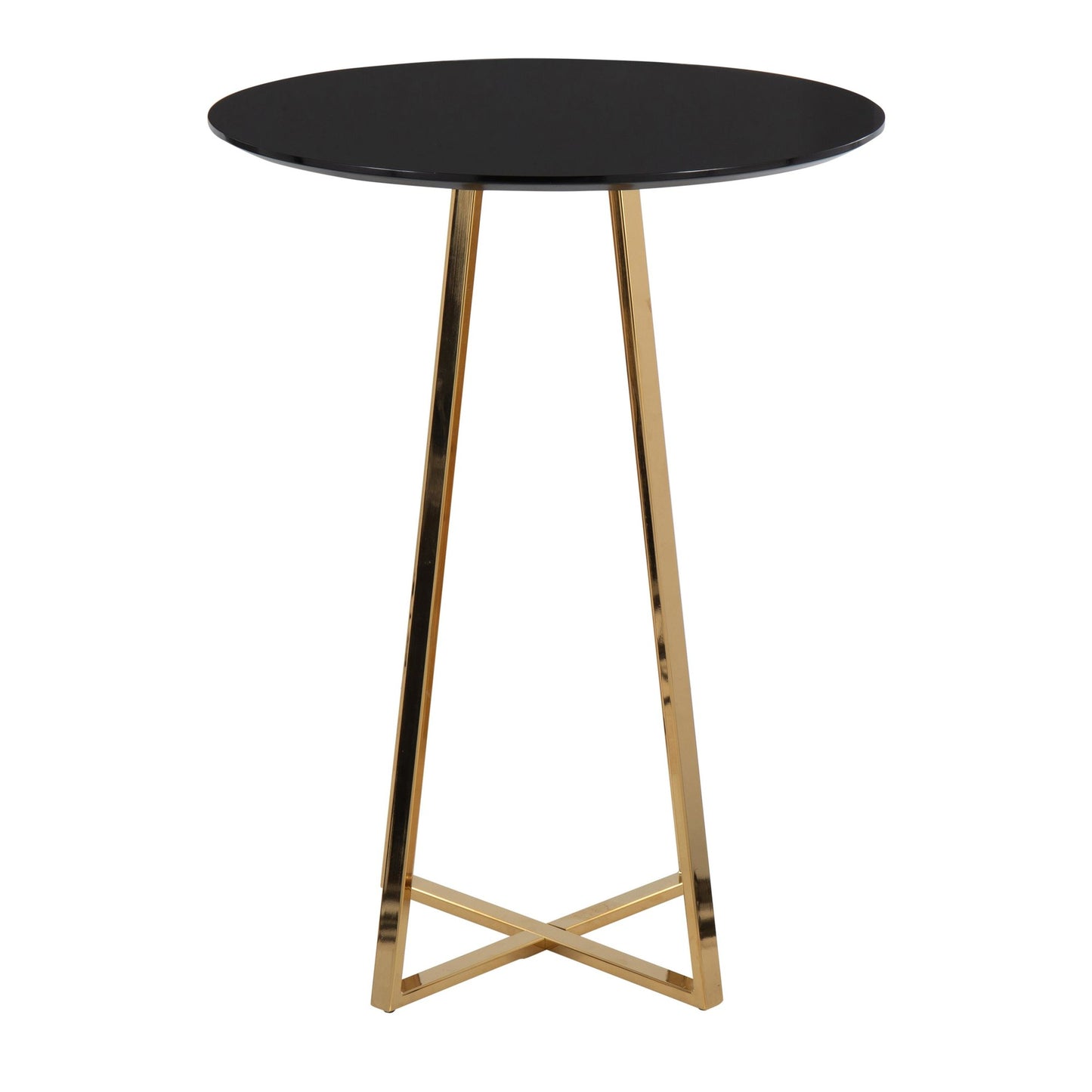 Cosmo Canary Contemporary/Glam Counter Table in Gold Steel and Black Wood By LumiSource | Bar Tables | Modishstore - 5