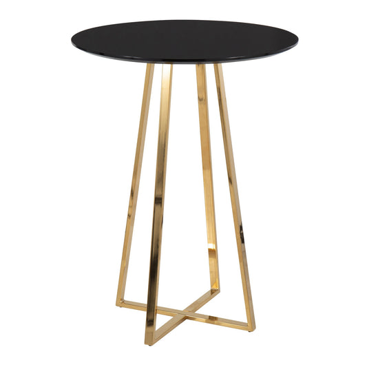 Cosmo Canary Contemporary/Glam Counter Table in Gold Steel and Black Wood By LumiSource | Bar Tables | Modishstore