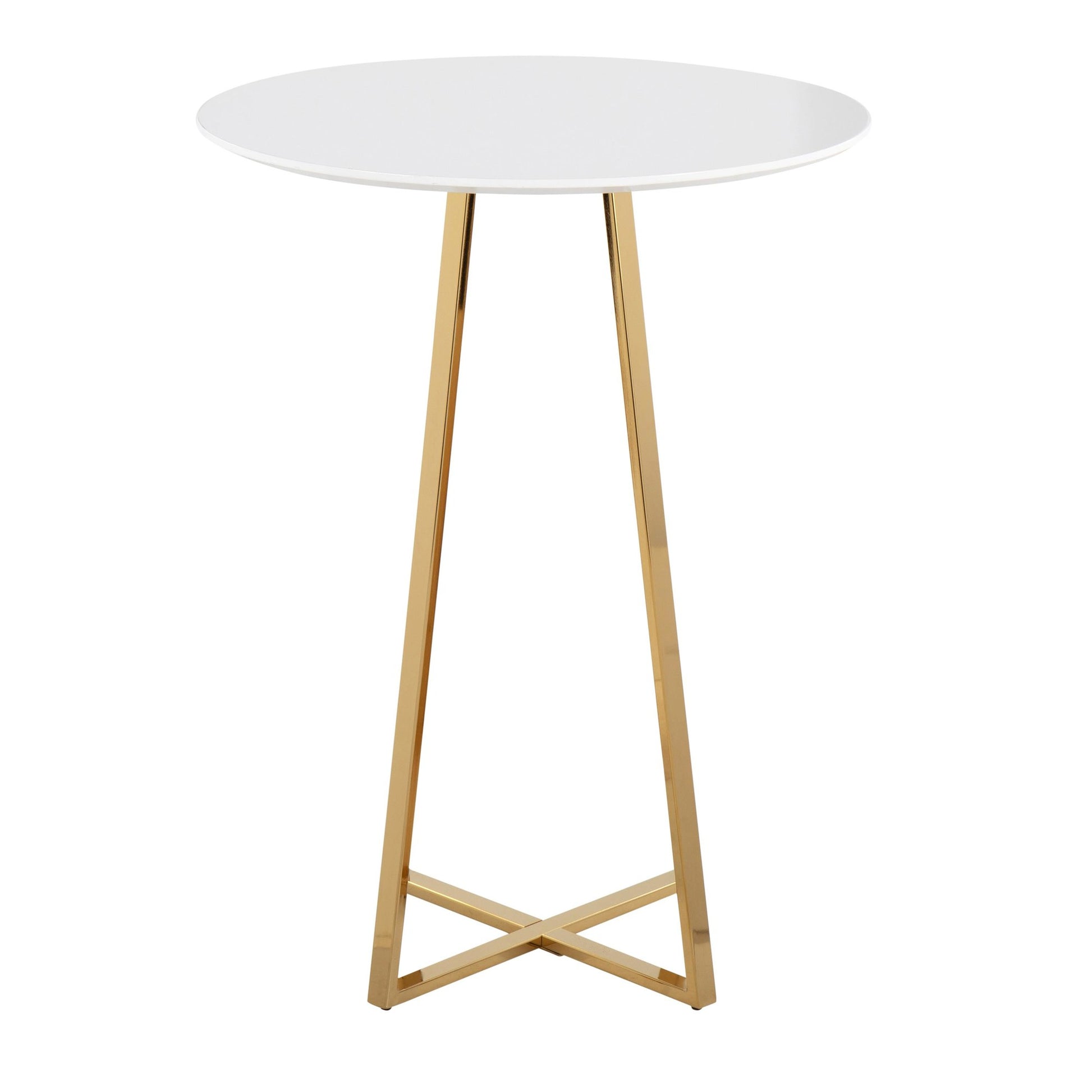Cosmo Canary Contemporary/Glam Counter Table in Gold Steel and Black Wood By LumiSource | Bar Tables | Modishstore - 11