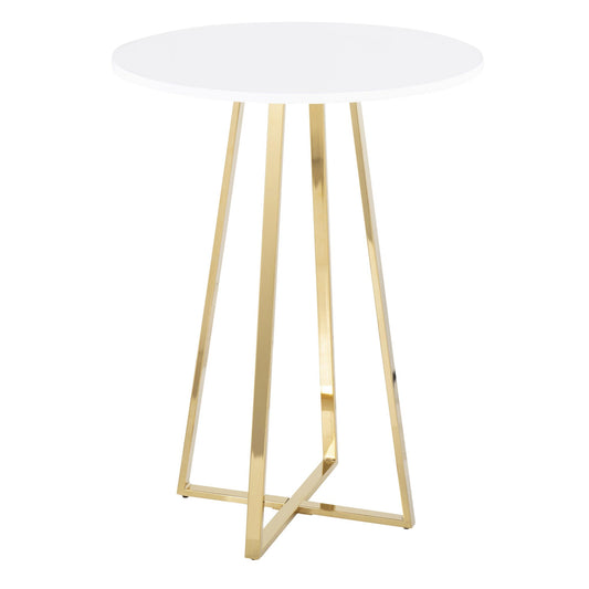 Cosmo Cece Contemporary/Glam Counter Table in Gold Steel and White Wood By LumiSource | Bar Tables | Modishstore