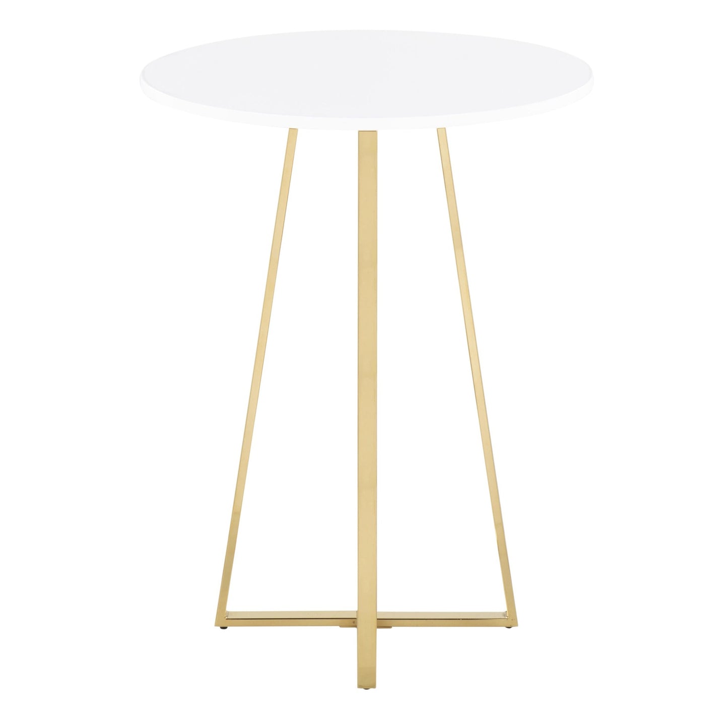 Cosmo Cece Contemporary/Glam Counter Table in Gold Steel and White Wood By LumiSource | Bar Tables | Modishstore - 3