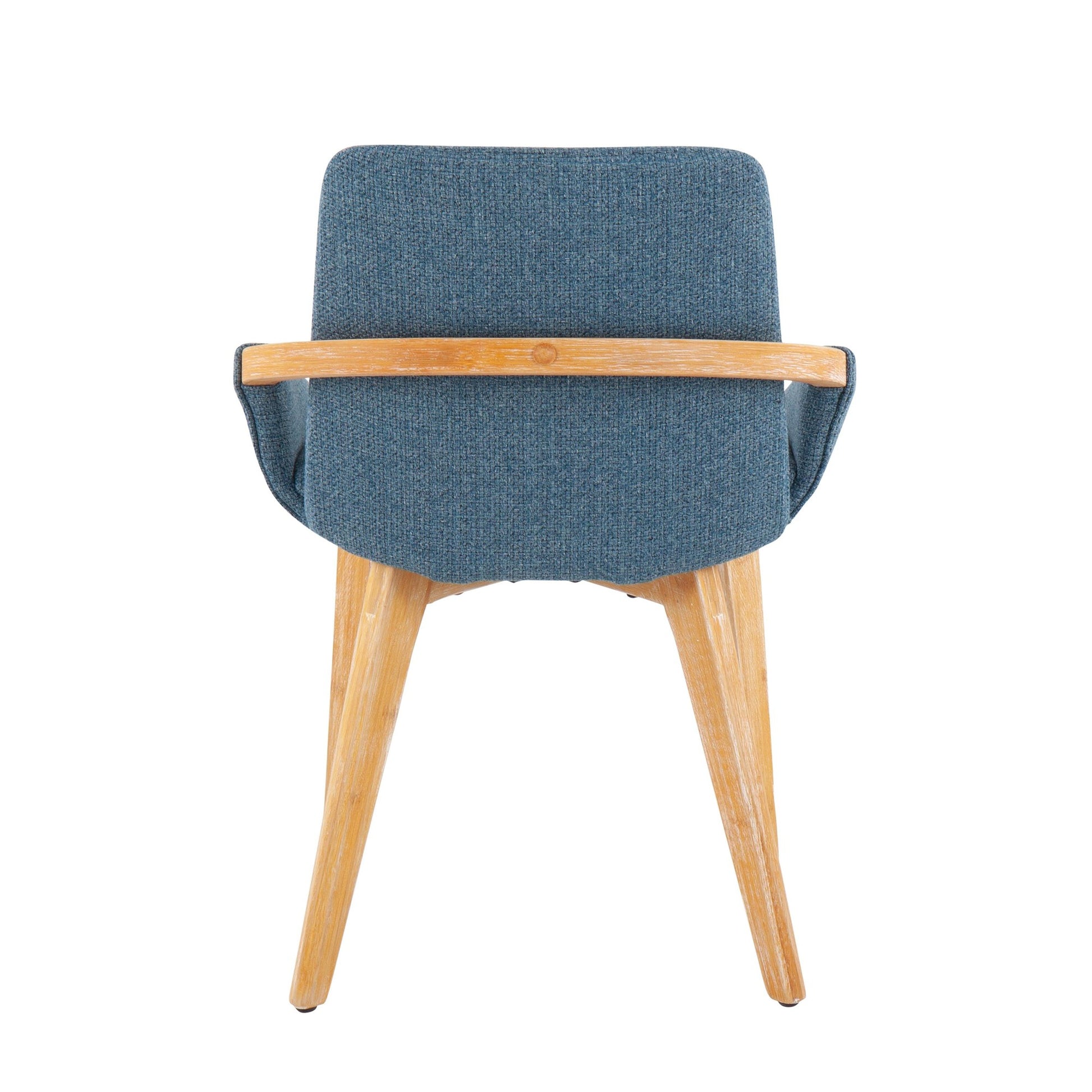 Cosmo Mid-Century Chair in Natural Bamboo and Blue Fabric By LumiSource | Side Chairs | Modishstore - 8