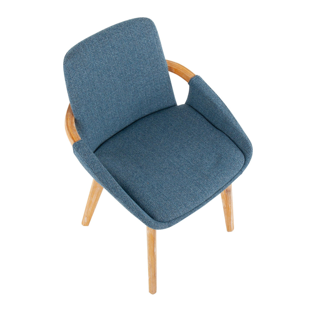 Cosmo Mid-Century Chair in Natural Bamboo and Blue Fabric By LumiSource | Side Chairs | Modishstore - 3
