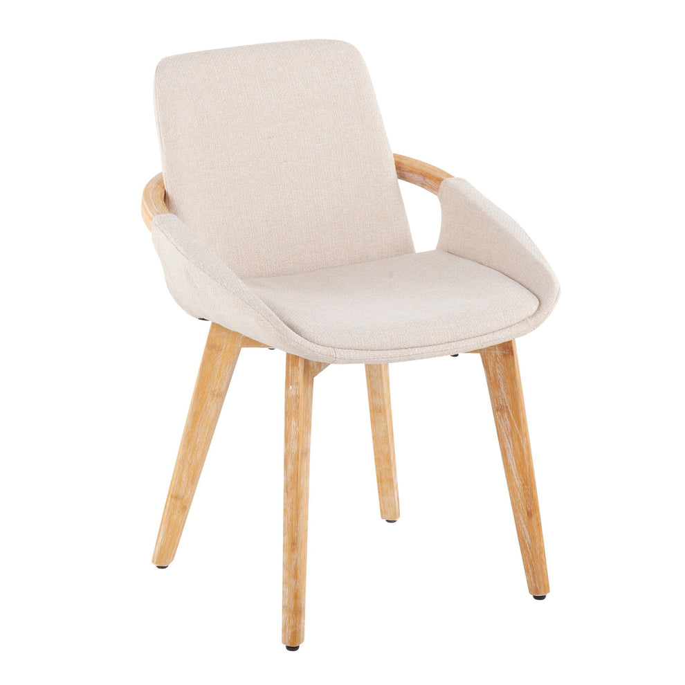 Cosmo Mid-Century Chair in Natural Bamboo and Blue Fabric By LumiSource | Side Chairs | Modishstore - 10