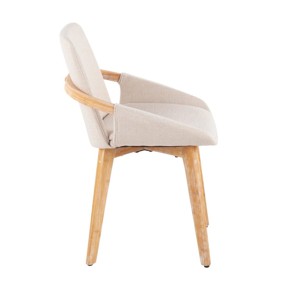Cosmo Mid-Century Chair in Natural Bamboo and Blue Fabric By LumiSource | Side Chairs | Modishstore - 15