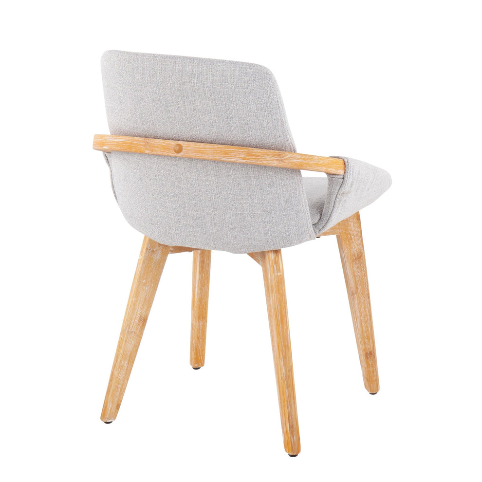 Cosmo Mid-Century Chair in Natural Bamboo and Blue Fabric By LumiSource | Side Chairs | Modishstore - 25