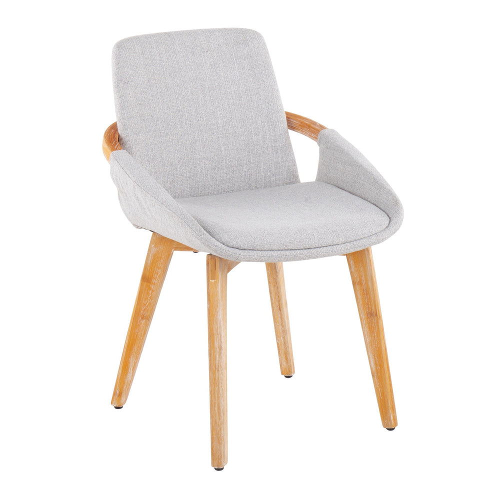Cosmo Mid-Century Chair in Natural Bamboo and Blue Fabric By LumiSource | Side Chairs | Modishstore - 19