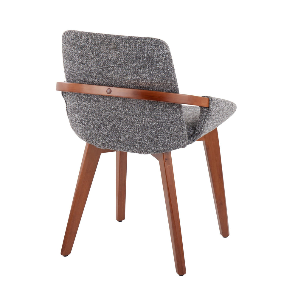 Cosmo Mid-Century Chair in Natural Bamboo and Blue Fabric By LumiSource | Side Chairs | Modishstore - 32