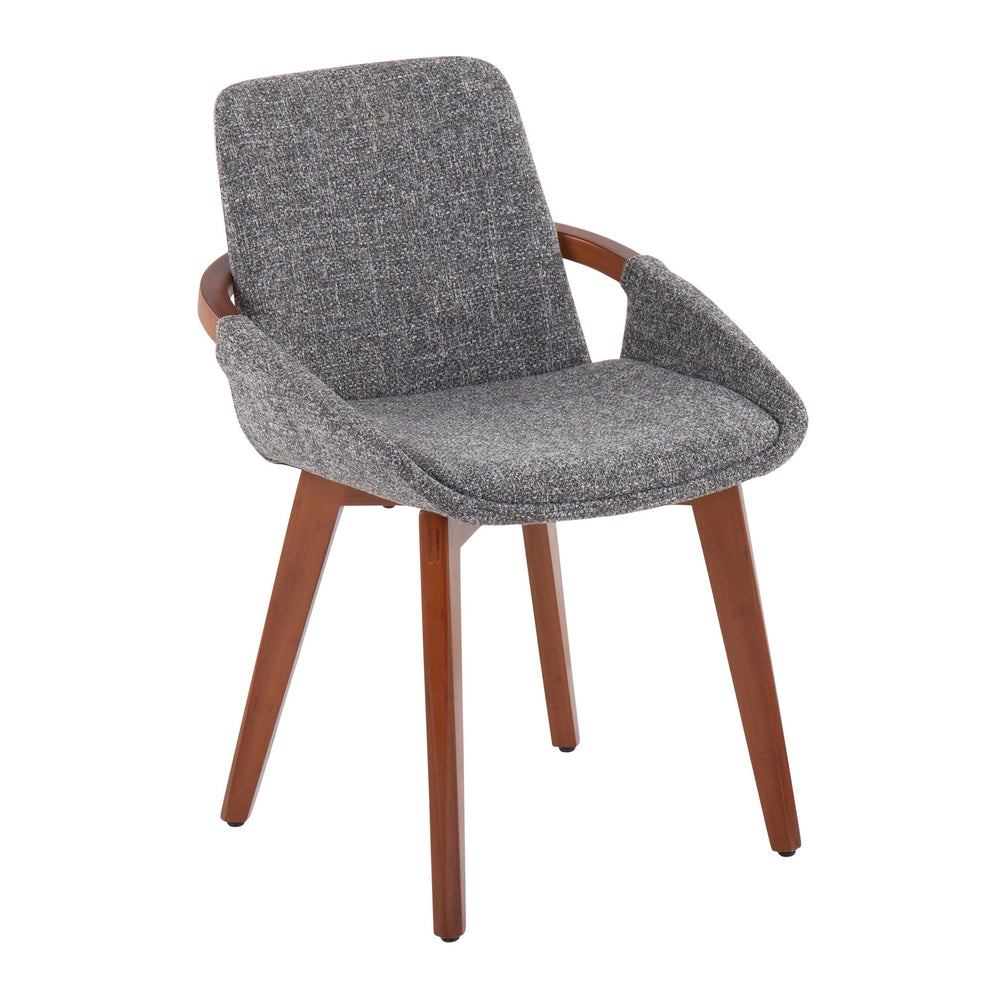 Cosmo Mid-Century Chair in Natural Bamboo and Blue Fabric By LumiSource | Side Chairs | Modishstore - 28