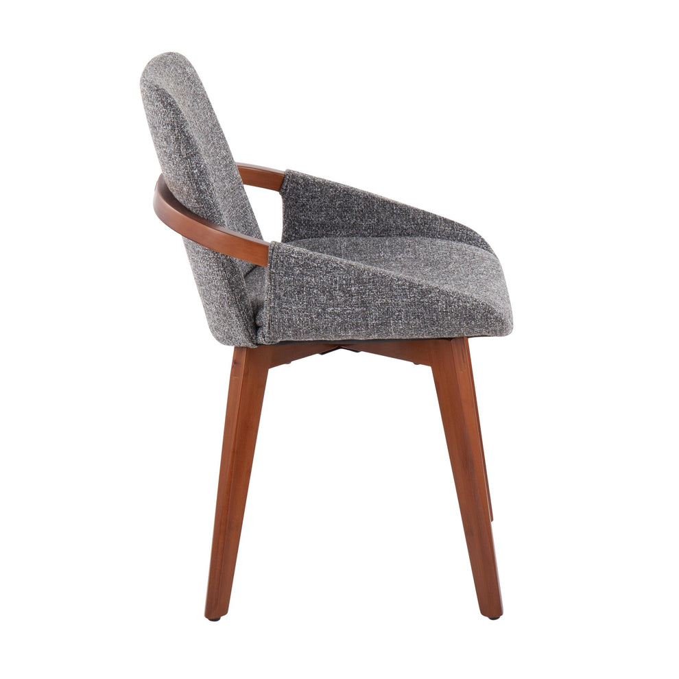 Cosmo Mid-Century Chair in Natural Bamboo and Blue Fabric By LumiSource | Side Chairs | Modishstore - 31