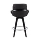 Cosmo Contemporary Fixed-Height Counter Stool with Swivel in Black Wood with Round Chrome Metal Footrest and Black Faux Leather Seat By LumiSource - Set of 2 | Counter Stools | Modishstore - 8