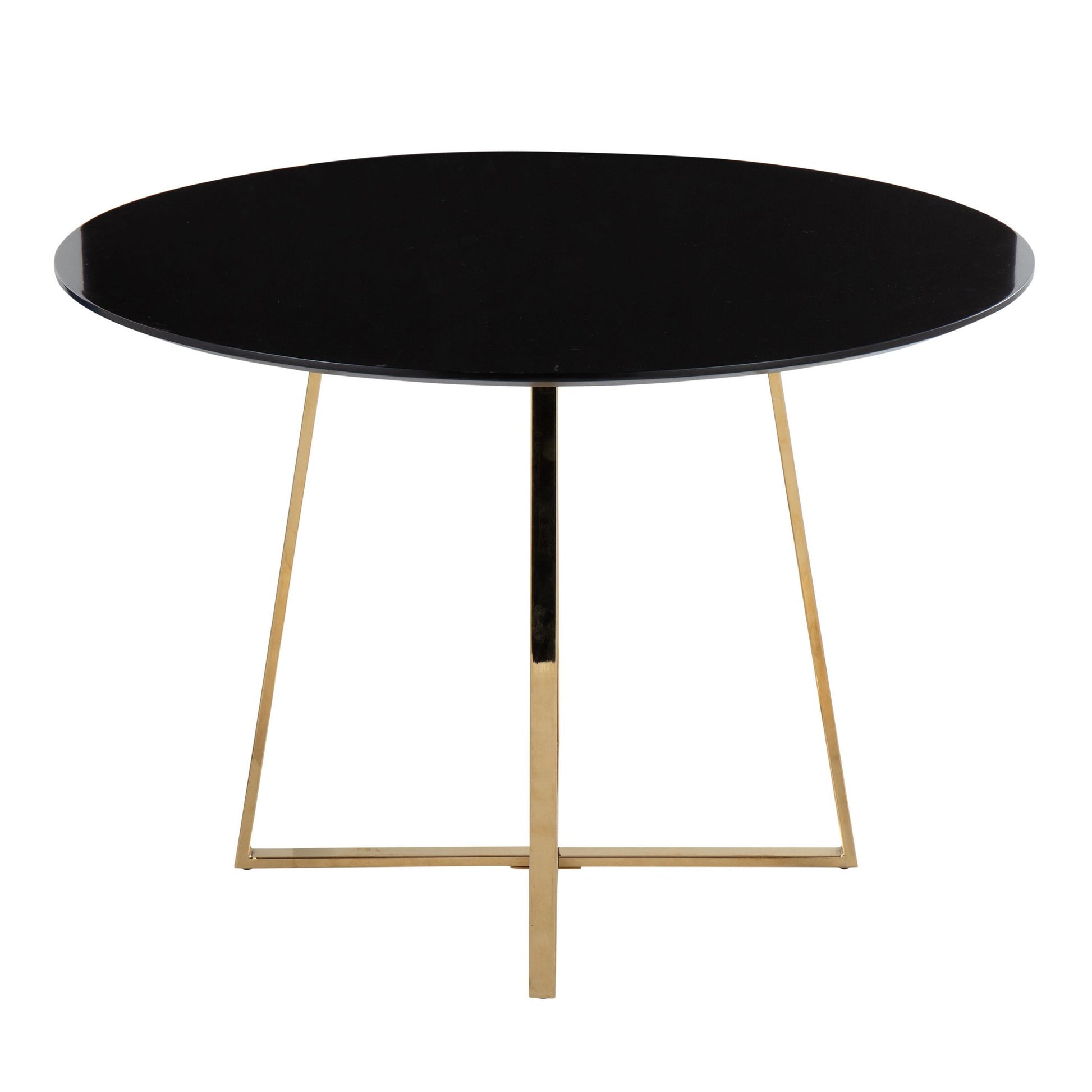 Cosmo Contemporary/Glam Dining Table in Gold Metal and Black Wood Top By LumiSource | Dining Tables | Modishstore - 5