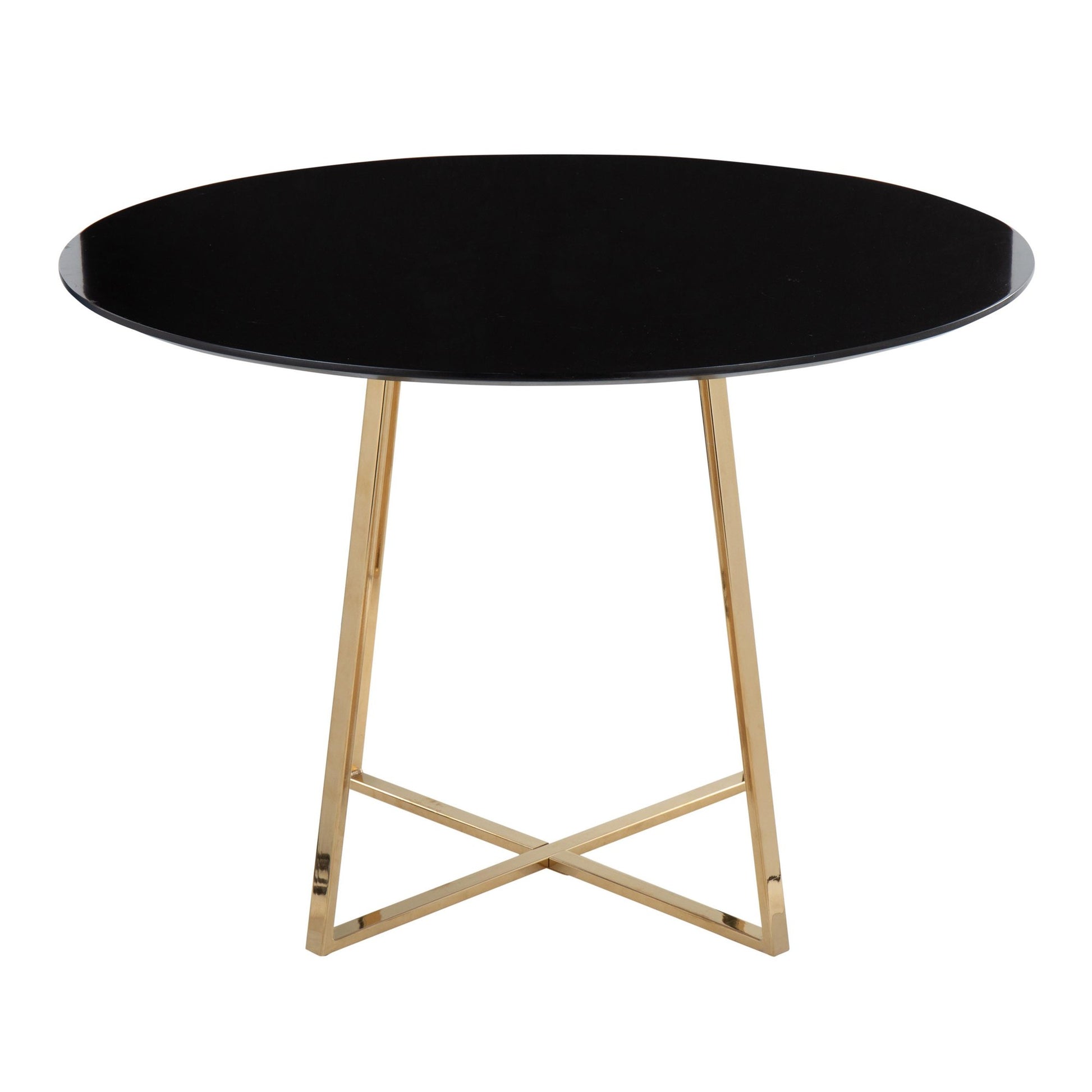 Cosmo Contemporary/Glam Dining Table in Gold Metal and Black Wood Top By LumiSource | Dining Tables | Modishstore - 3