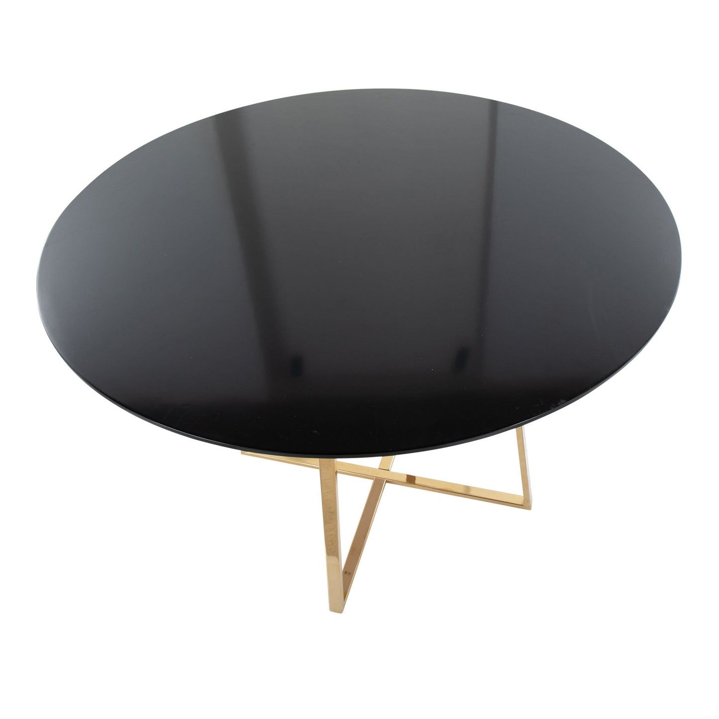 Cosmo Contemporary/Glam Dining Table in Gold Metal and Black Wood Top By LumiSource | Dining Tables | Modishstore - 6