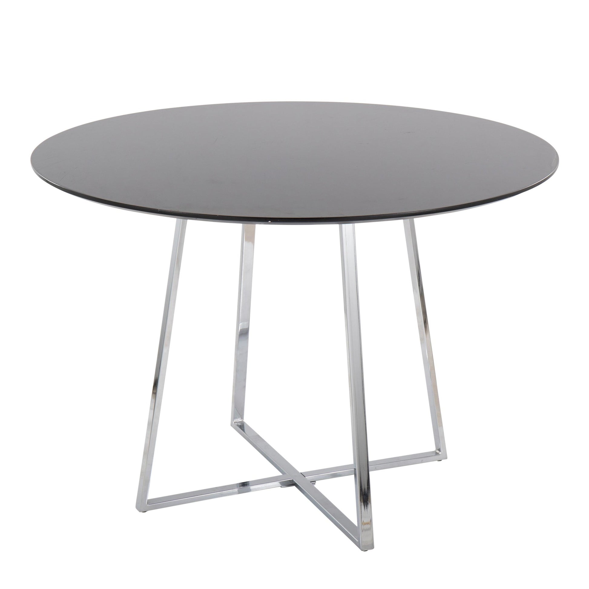Cosmo Contemporary/Glam Dining Table in Chrome Metal and Black Wood Top By LumiSource | Dining Tables | Modishstore - 4