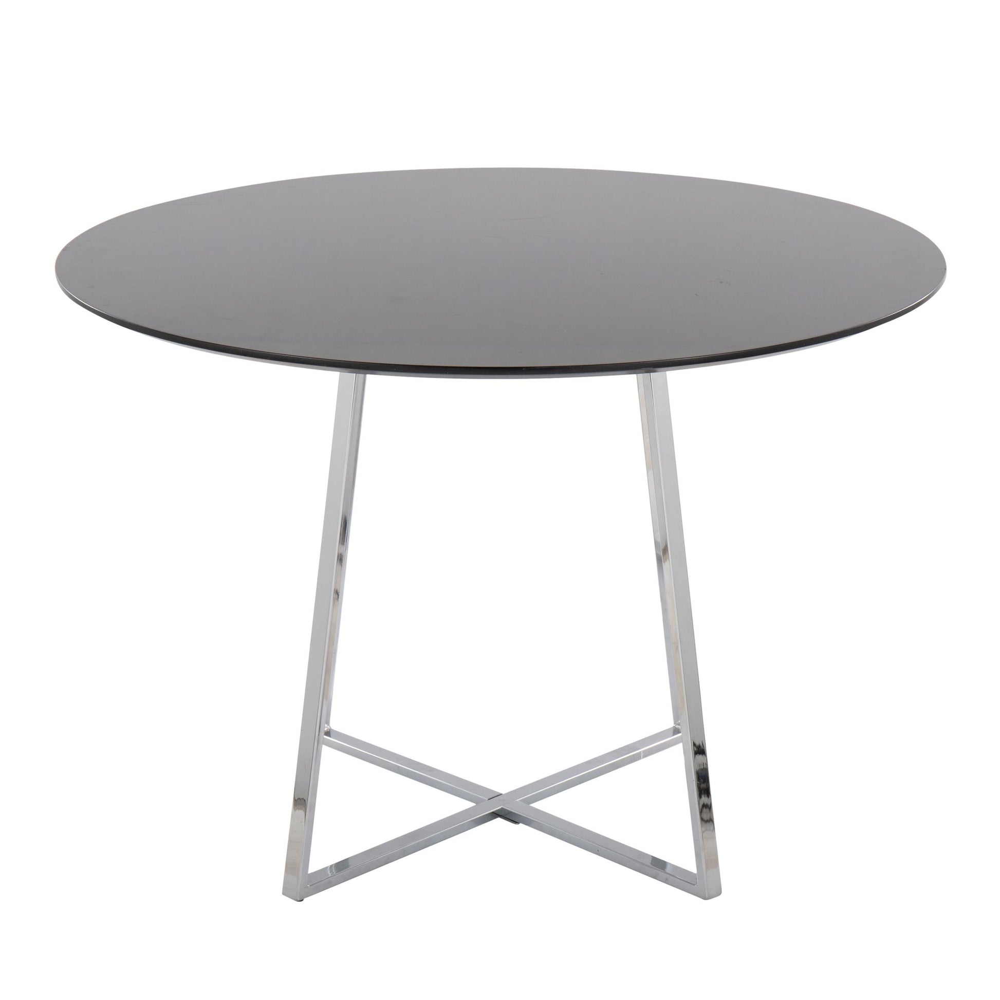 Cosmo Contemporary/Glam Dining Table in Chrome Metal and Black Wood Top By LumiSource | Dining Tables | Modishstore - 5