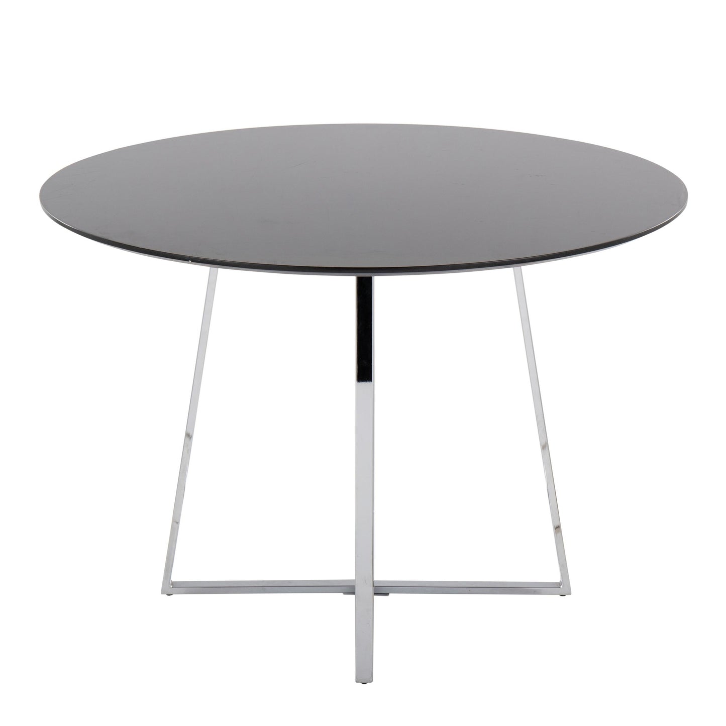 Cosmo Contemporary/Glam Dining Table in Chrome Metal and Black Wood Top By LumiSource | Dining Tables | Modishstore - 3