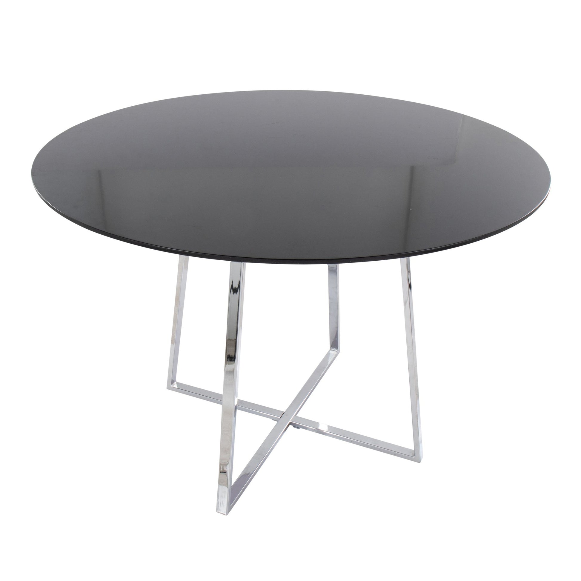 Cosmo Contemporary/Glam Dining Table in Chrome Metal and Black Wood Top By LumiSource | Dining Tables | Modishstore - 6