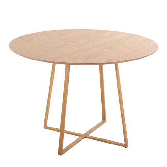 Cosmo Contemporary Dining Table in Natural Metal and Natural Wood Top By LumiSource | Dining Tables | Modishstore